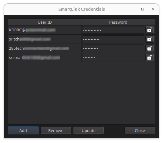 Multiple SmartLink credentials storage